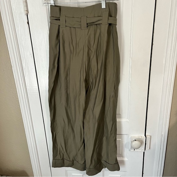 J.O.A. Venture Casual Olive Green Paper Bag Waist Pants Large L1 - Picture 4 of 9